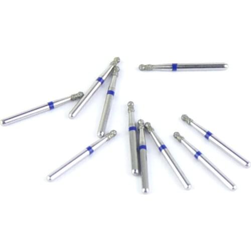10pcs High Quality Dental Diamond Burs Drill Ball Round Type Burs Dental Tools FG 1.6MM for Teeth Whitening