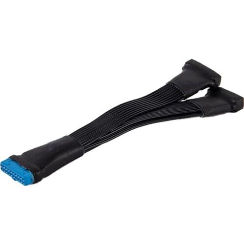 19-pin to USB 3.0 20-pin 1to2 Mainboard Power Extension Cable Motherboard Cables