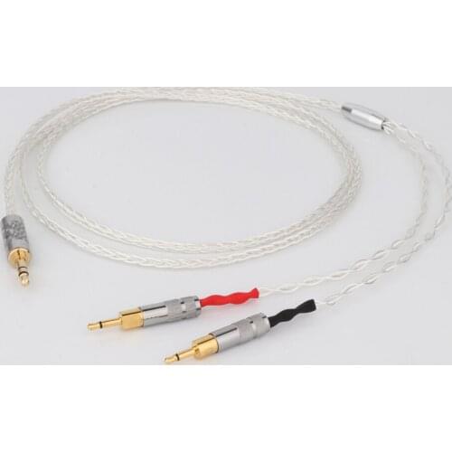 2.5mm 4.4mm XLR 3.5mm 8 Core Silver Plated OCC Earphone Cable For Sennheiser HD700 Headphone