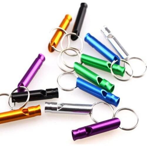 3pcs multi functional aluminum alloy colorful whistle key chain field survival whistle small key chain small gift toys
