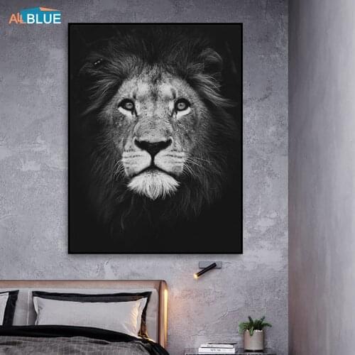 Abstract Canvas Animal Posters And Prints Lion Deer Paintings For Living Room Wall Art Decorative Pictures Black And White Decor