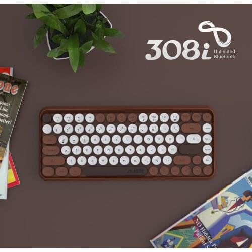 Ajazz Chocolate Keyboard 84 Keys Mini Keyboard Bluetooth-compatible with Mobile Tablets IOS Android