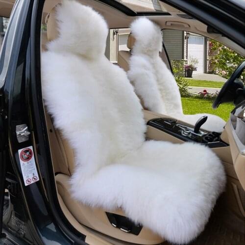 100% Natural fur Sheepskin Car Seat Covers Universal Size ,1PC Or 2pcs white, for Car Lada granta kalina KIA bmw toyota Camry