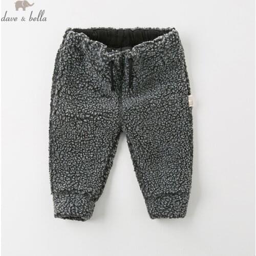 DB12361 dave bella winter baby boy fashion pants children full length solid pants infant toddler trousers