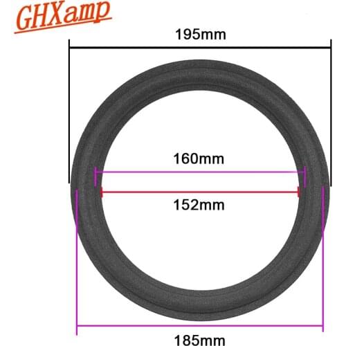 Ghxamp 8 inch Speaker Suspension Foam Surround side 195mm Woofer Speaker Repair Parts For A608 A0108A 2PCS