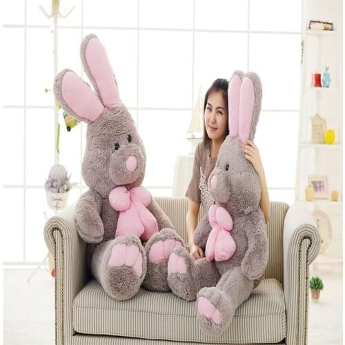 Giant Cute Costco American Big Rabbit Stuffed Bunny Dolls Plush Toy America Rabbit Animal with Long Ears Toys for Children Girls