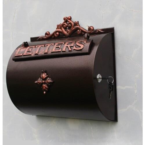 Horizontal Cylinder Aluminium Wall Letter Box Home Garden Decor Antique Copper Mailbox Outdoor Magazine Newspaper Storage Box