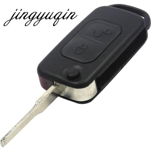 Jingyuqin 10PCS for MERCEDES-BENZ A C E S 2 Button Switchblade HU64 Flip Folding Car Key Remote Case Fob Shell (Infra Red)