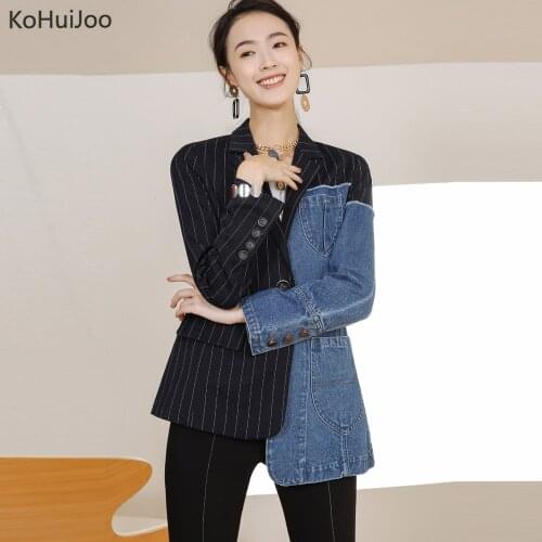 Женские джинсовые пиджаки KoHuiJoo China At AliExpress