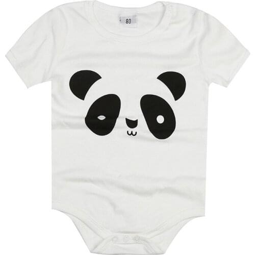 100% Cotton Baby Bodysuits White Fashion Unisex Newborn Clothes White Panda Baby Girl Jumpsuit Babywear Boys Shirts Short Sleeve