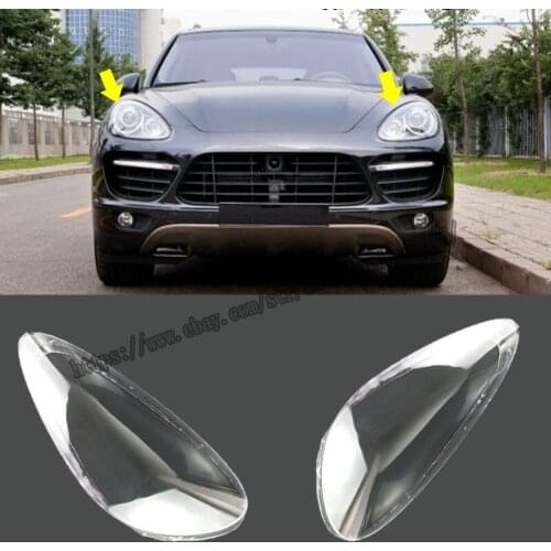For Porsche Cayenne 2010-2014 Headlight Headlamp Lens Cover Right&Left 2pcs Car modification accessories