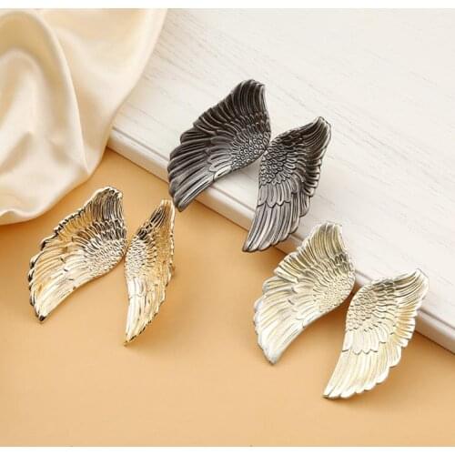 LCH Angel Wing Shaped Zinc Alloy Door Handles Cabinet Drawer Knob Door Pull Brass Color European Style Cabinet Handle