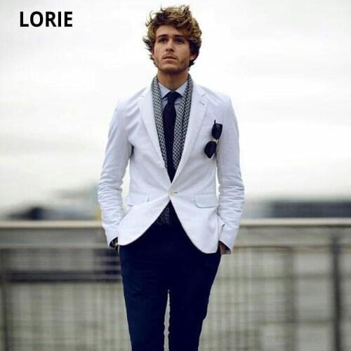 LORIE Double Breasted Men Suits for Wedding Man Blazers Groom Tuxedos Prom Party Costume Homme 2 Piece Business Jacket Sets
