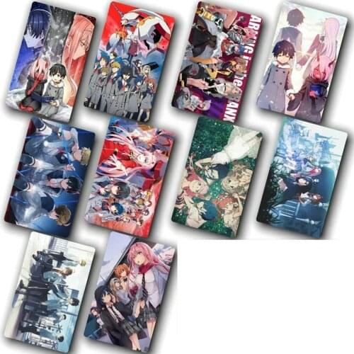 10pcs Daring in the Franxx Card Sticker Smooth Surface DIY Decoration Bus ID Anime Stickers