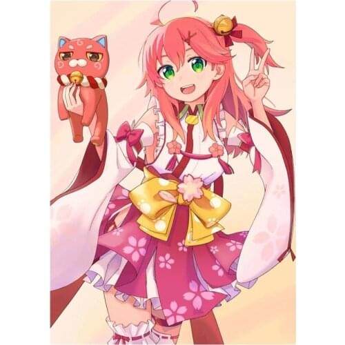 Wall Art Modular Cute Girl Sakura Miko Hololive Canvas Home Decor Pictures HD Printed Paintings Living Room Artwork No Framed