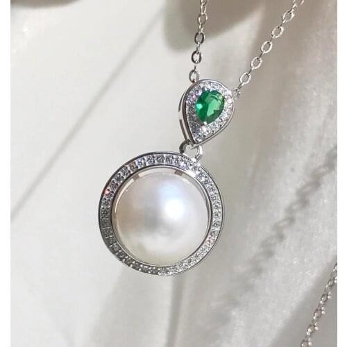 New 925 Sterling Silver Pendant Base Settings Mountings Findings Parts for Pearl Beads Crystal Jade Agate 5pcs/lot