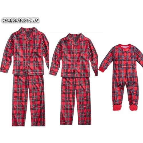Family Matching Christmas Pajamas 2018 Plaid Mother Daughter Family Matching Sleepwear Clothes Family Look X-mas Nightwear