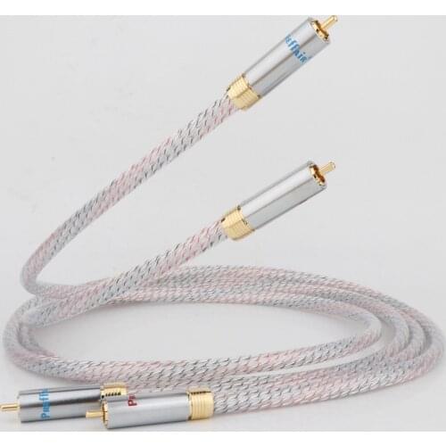 Preffair Nordost Valhalla 7N silver plated audio RCA interconnect cable with R1715 Gold Plated RCA plug connector Pair