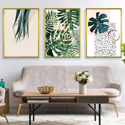 Green Plant Theme Vitality Abstract Poster Scandinavian Pineapple Wall Art Nordic Canvas Print Painting Decortion Picture