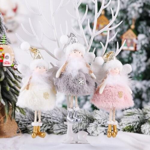 Christmas Plush Doll Angel Dolls Ornaments Toy Door Tree Pendant Hanging Kids Gift For Home New Year Christmas Party Decoration