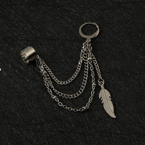 1 pc Punk Stainless Steel Earrings For Men Women Gothic Street Hip Hop Ear Jewelry 2020 Trend Clip on Earrings boucle doreille