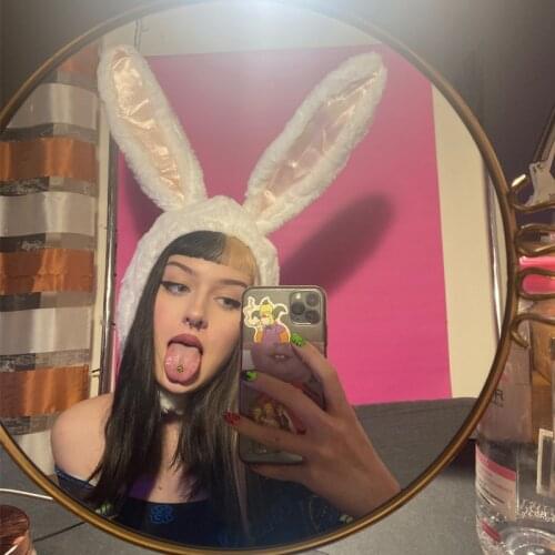 Women funny hat solid color white girl winter warm cap Bunny Hat with long ear newyear girl gift