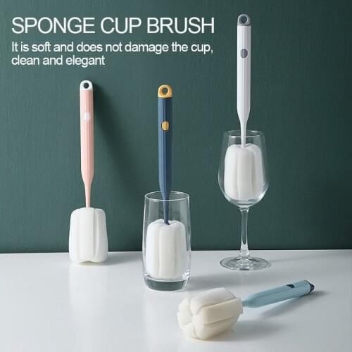 Long-handled Sponge Cup Brush Kitchen Cleaning Tools Household Glass Bottle Washing Cleaning Brushes Cleaner Kitchen Accessories
