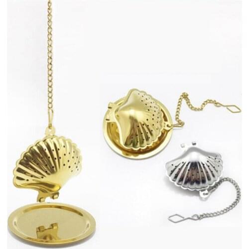 20pcs/lot Stainless Steel Shell Shape Tea Strainer Spice Herbal Leaf Infuser Filter Diffuser Tools For Tea Drinkware