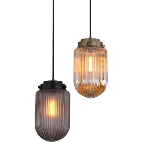 Nordic Vintage Stained Glass Pendant Lamp Dinning Room Hanging Lights Kitchen Lighting Fixture Loft Industrial Suspension Decor