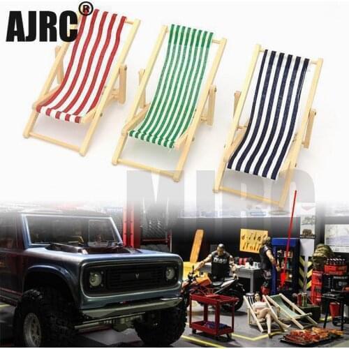 1pcs Simulation Wood Fold Beach Chair For 1/10 RC Crawler Car TRX4 Defender Bronco RC4WD D90 D110 Axial Scx10 90046 RR10 TRX-6