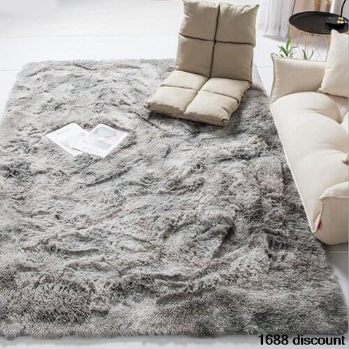 2020 Modern Nordic Tie-dye Gradient Carpet Bedroom Living Room Rectangular Carpet Variegated Soft Comfortable Area Carpet Gray