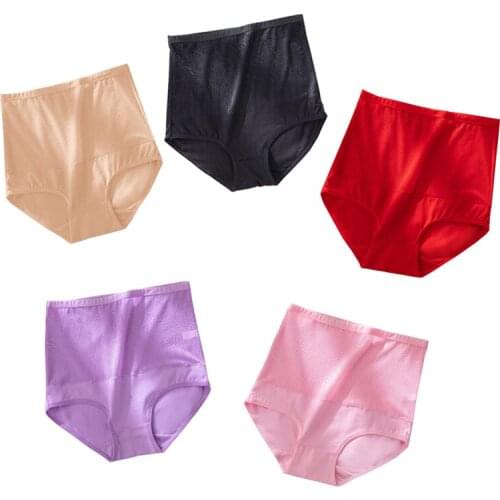 ATOXY High Waist Panties Women Seamless Slimming Briefs Body Shaperwear Underwear Soft Cotton Lingerie 3Pcs/Lot