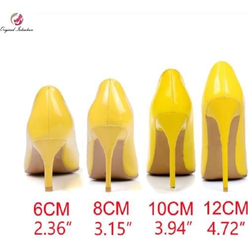 Women Heels Patent Pointy Toe Stiletto High Heels 6/8/10/12CM Pumps Dress Wedding Basic Shoes Zapatos Large Size 46 47