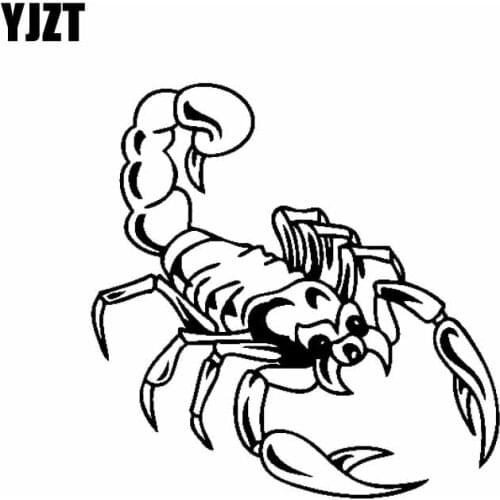 YJZT 15.5CM*15.6CM Scorpion Decal Vinyl Car Sticker Cartoon Black/Silver C19-0354