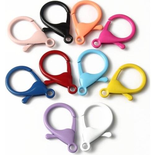 35mm Candy Color Alloy Lobster Clasp Hooks for Handmade Charms Keychain DIY Jewelry Making Findings Accessories 10pcs