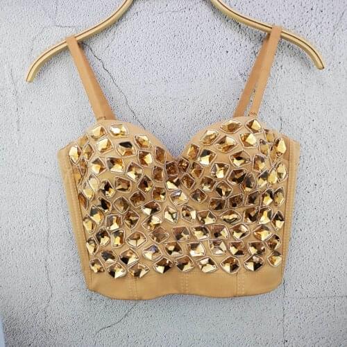 High Quality Women Sexy Designer Beading Punk Style Cotton Camisole Tops Summer 2021 High Street Short Camis Crop Tops