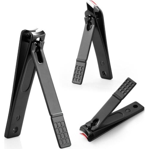 1Pc New Black Stainless Steel Nail Clipper Cutter Professional Manicure Trimmer High Quality Toe Nail Clippers Knife