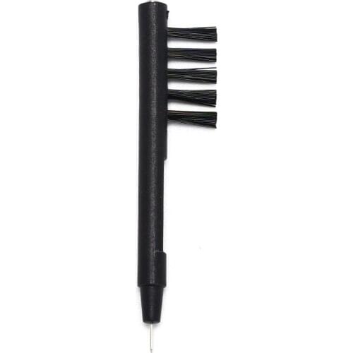 1PCS Ear Care Black Mini Cleaning Brush With Loop and Magnet ABS & Nylon Material for Hearing Aids and Earphones Cleaning Tool