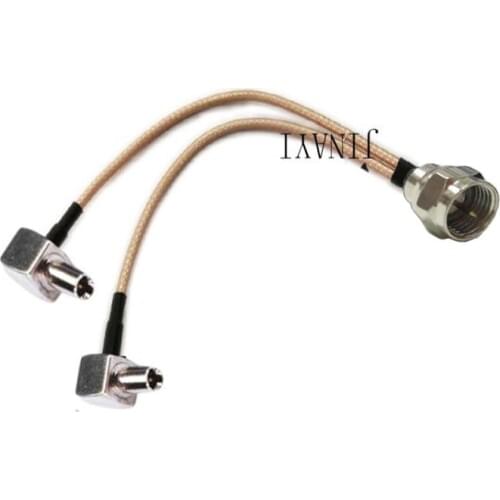 10pcs F Male to 2 TS9 ts-9 Male RA Connector RF RG316 Pigtail Y Extension Cable 10/15/20/30/50cm /1m