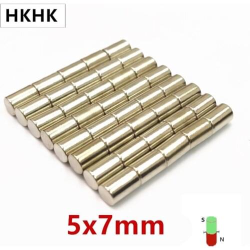 1000p 5mm x 7mm Small Round Neodymium Disc Magnets 5x7 Dia N42 Strong Rare Super Powerful Earth Magnet 5x7 mm magnetic stand