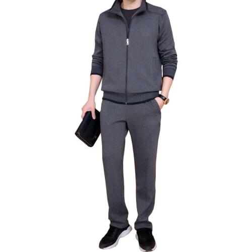 2Pcs 4XL 5XL Plus Size Men Sets Autumn Spring Sporting Suit Zipper Sweatshirt + Sweatpants Mens Clothing 2 Pieces Sets Tracksuit
