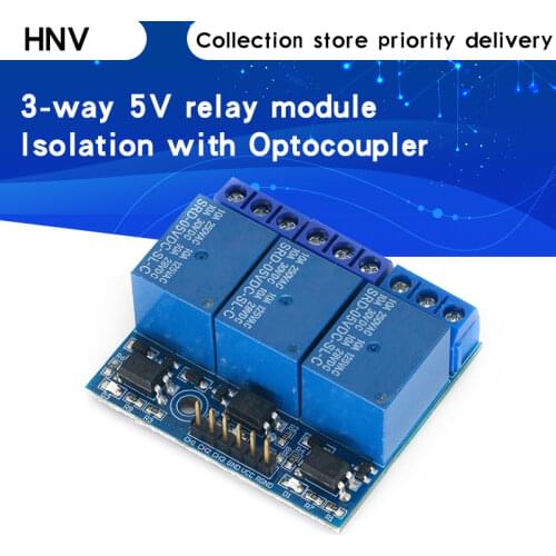 3 Channel Relay Module With Optocoupler Isolation Opto-isolated Compatible 3.3V 5V Signal High-voltage Relay