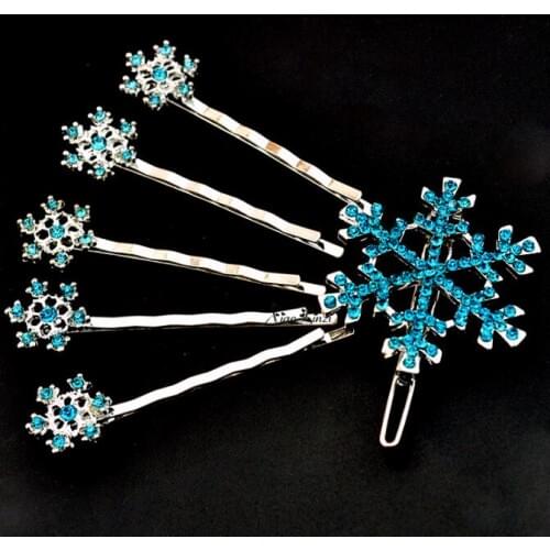 36set/lot 6pcs/set DIY Simple Multi Drill Snow Flakes Hair Clips Suits Ice Queen Hairpin Hair Styling Tools Accessories HA1397