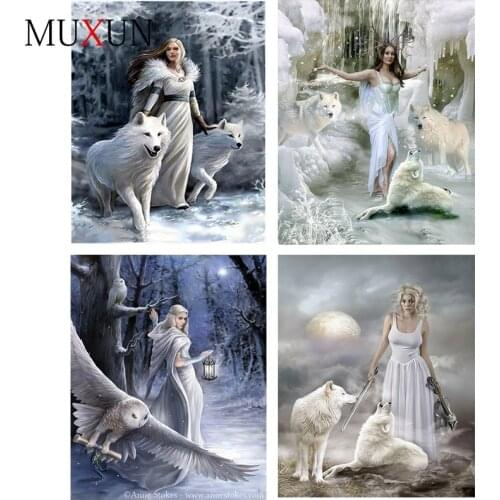 5D Diy Diamond Painting Full Square Diamond Embroidery Animals Wolf - Diamond Mosaic Diamond Paint Rp066