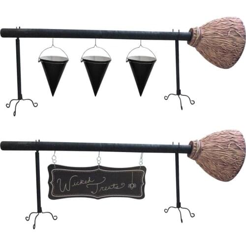 Halloween Stand Decoration Device Of Pumpkin Rack Broomstick Snack Bowl For Party Decor Removable Organizer Candy Holder Bowl