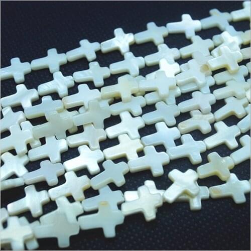 Nature shell beads mother of pearl cross shapes shell strands white colors for bracelets making accessories 12x16mm 13x18mm