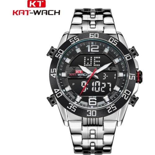 Outdoor Sports Mens Steel Band Mens Watches Multifunctional Led Luminous Quartz Electronic Watch Men Watches 2020 Luxury