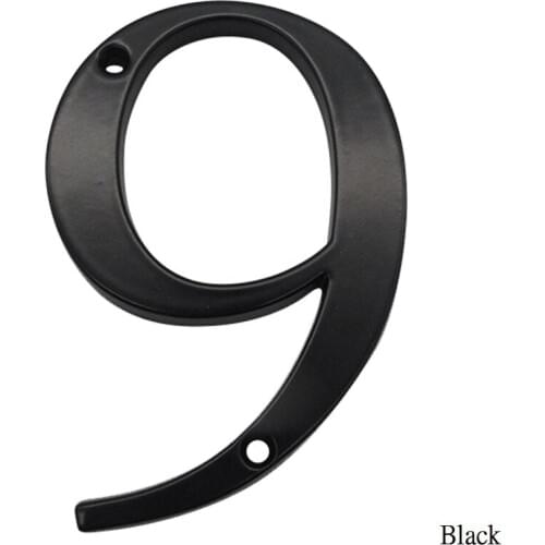 Black 4" 101mm Modern House Number for House Door Address Home Number Digits Zinc Alloy Big Mailbox Address Sign #9