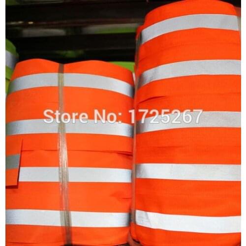 CSR - 100yards orange Reflective ribbon reflective lattice/wholesale price to sell 5*1.5 cm width