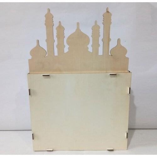 Wooden Eid Mubarak Ramadan Advent Calendar Countdown Drawer Muslim Islamic Castle Decorations